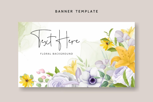 floral wreath web banner template