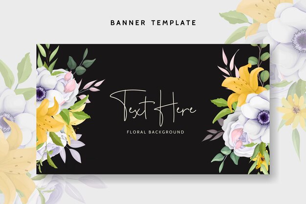 floral wreath web banner template