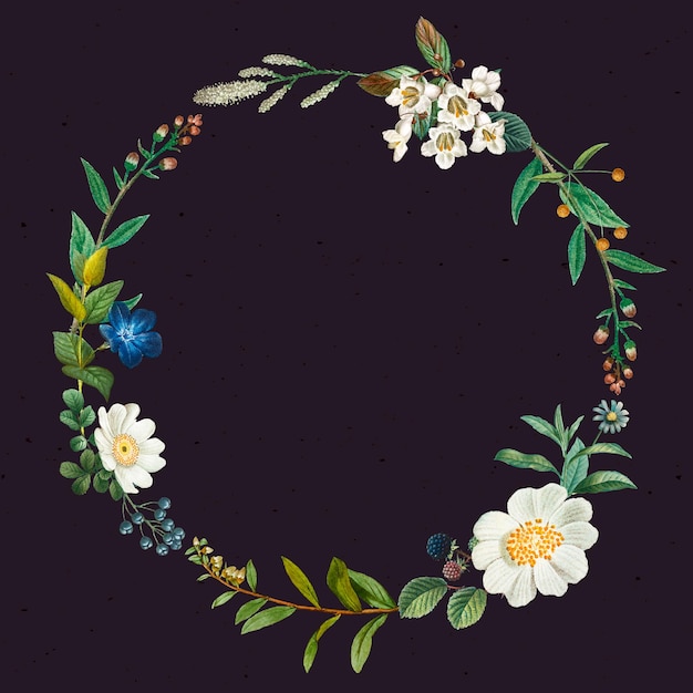 Floral wreath with design space