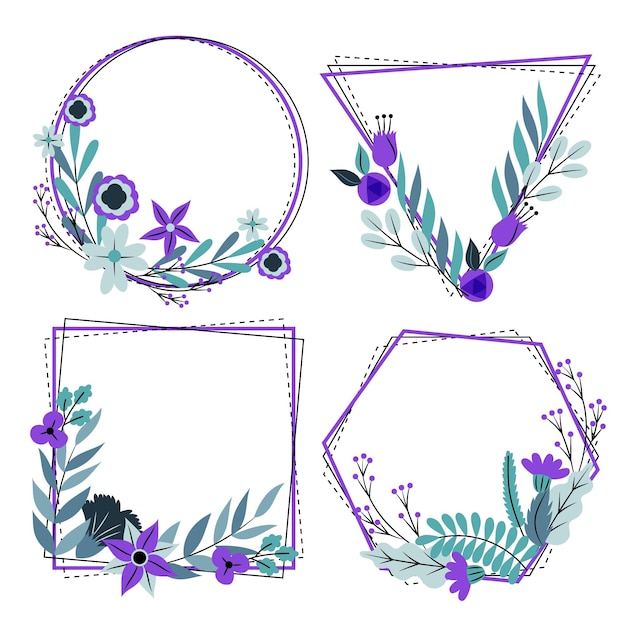 Free Vector floral wreaths collection