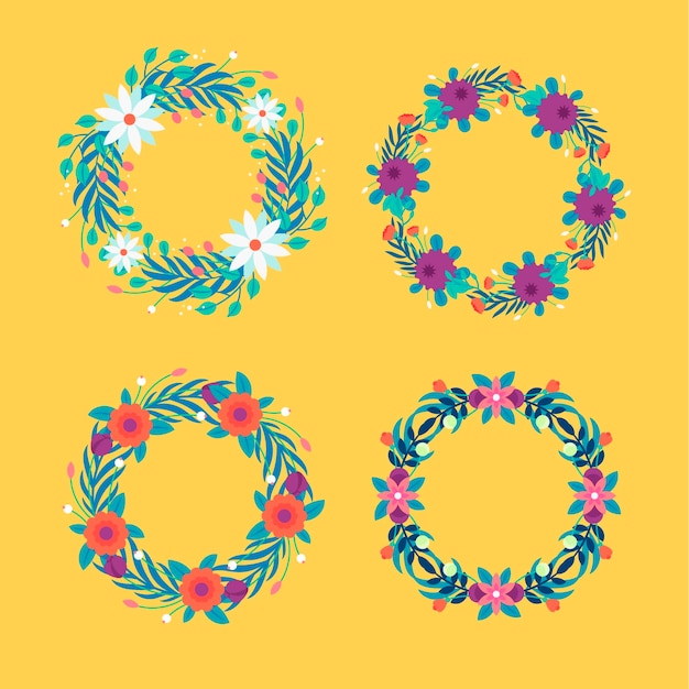 Free Vector floral wreaths collection