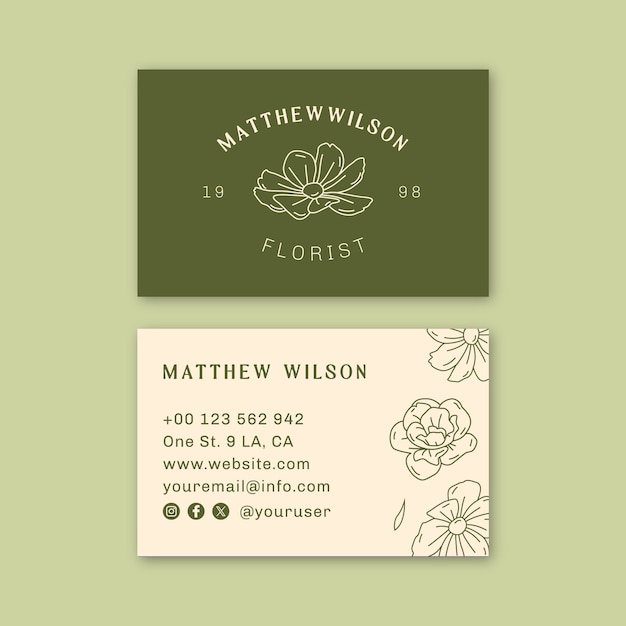 Florist business card template design