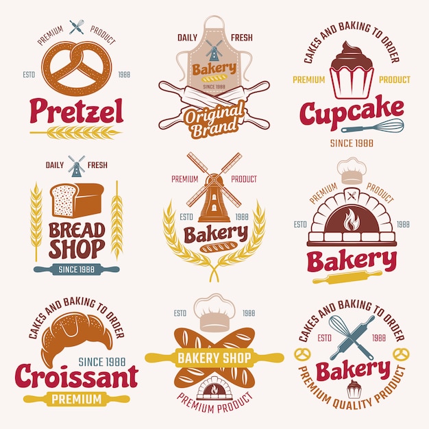 Flour Products Retro Style Emblems