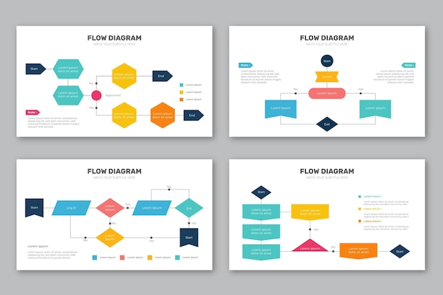 Free Vector flow diagram infographic collection