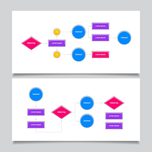 Free Vector flow diagram infographic