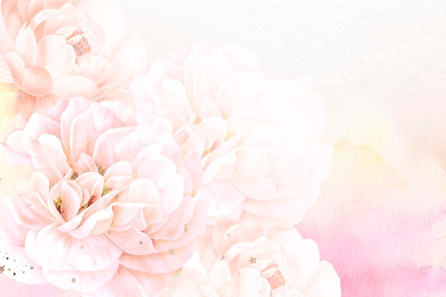 Free vector flower background with aesthetic border vector, remixed from vintage public domain images