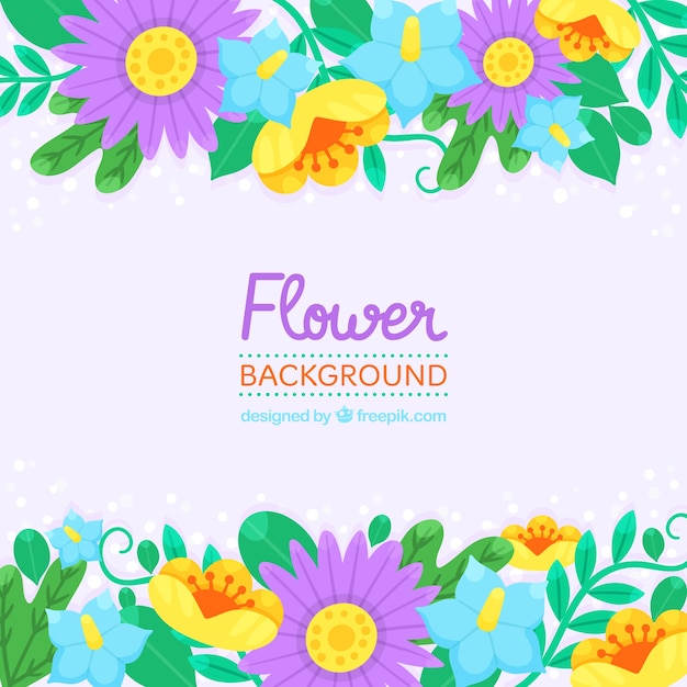 Flower background with different species