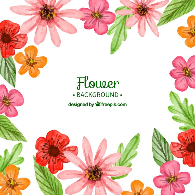 Flower background with watercolor style