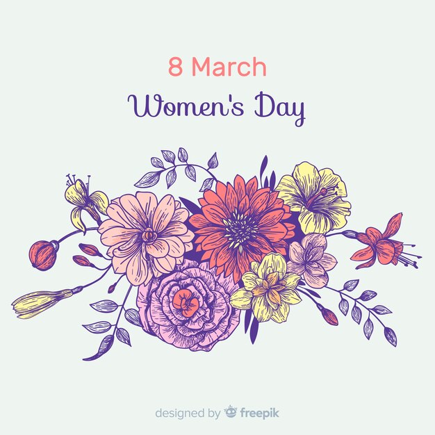 Flower bouquet women's day background