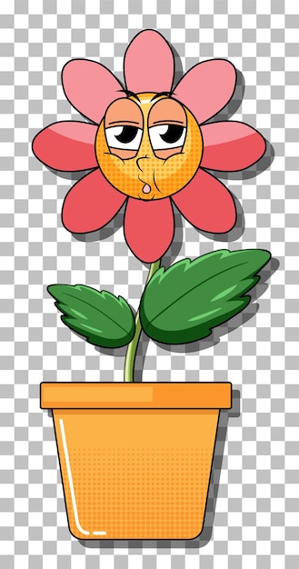 Free Vector flower cartoon character in pot