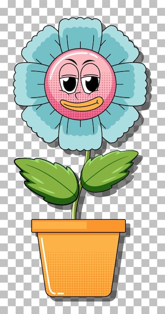 Free Vector flower cartoon character in pot