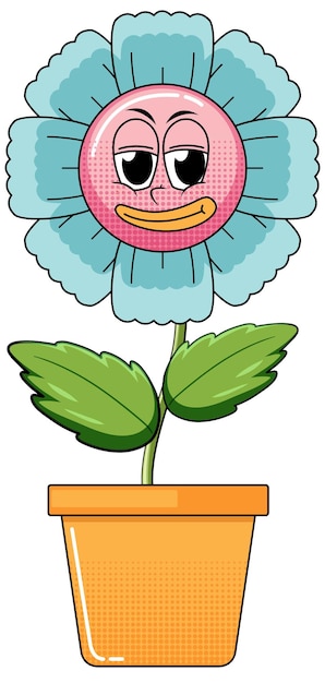 Free Vector a flower cartoon character on white background