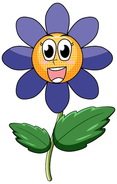 Free Vector a flower cartoon character on white background