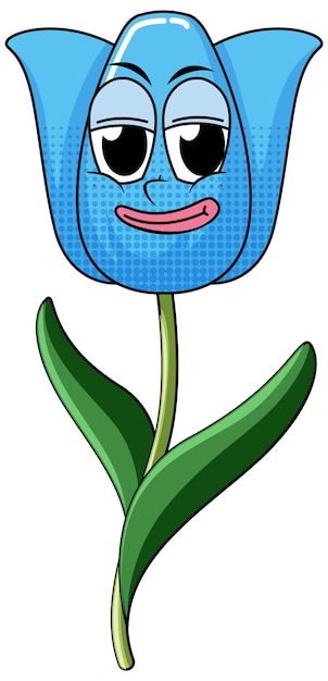 Free Vector a flower cartoon character on white background