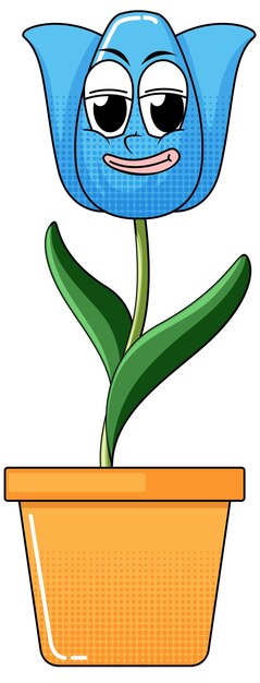 A flower cartoon character on white background