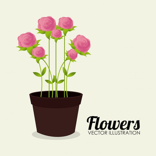 Free Vector flower design beige illustration