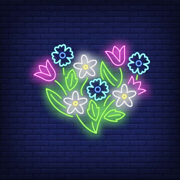 Flower emblem neon sign