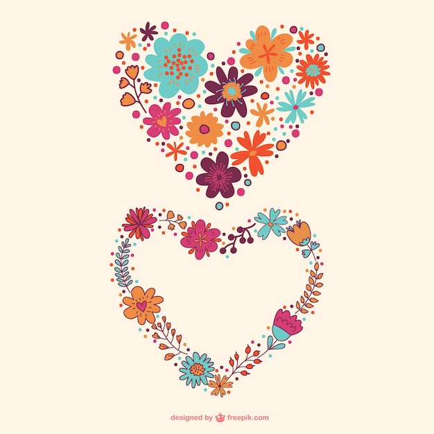 Free Vector flower hearts design 