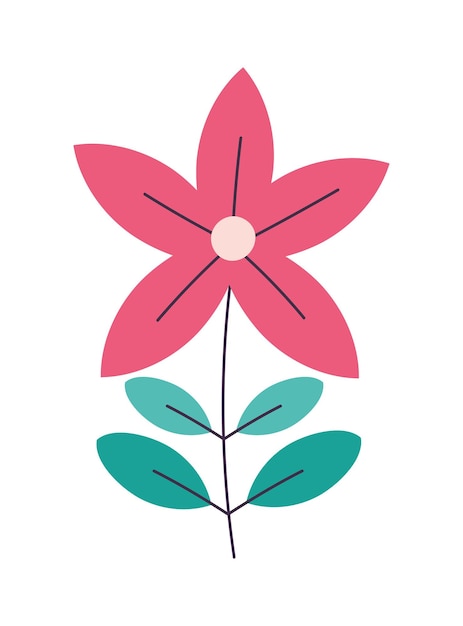 Free Vector flower and leaf icon white background