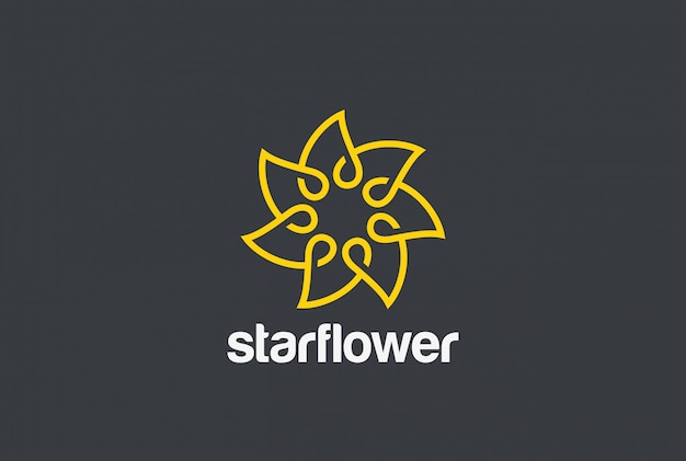 Flower Logo. Linear style