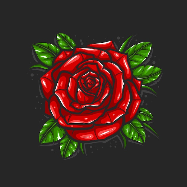 Flower red rose vector illustration