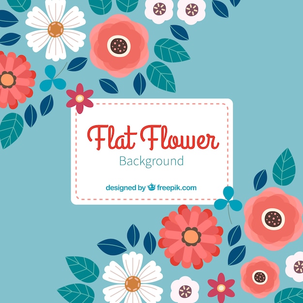 Flowers background in flat style