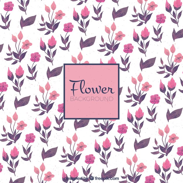 Flowers background in watercolor style