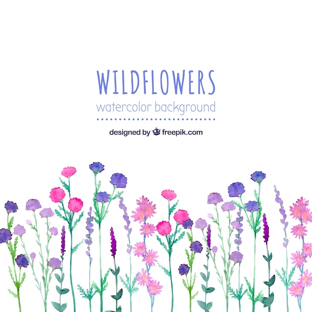 Free Vector flowers background in watercolor style