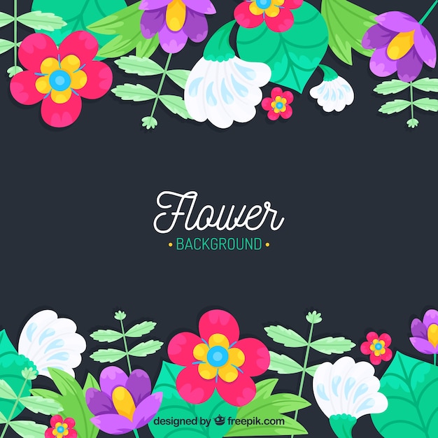 Flowers background with different species