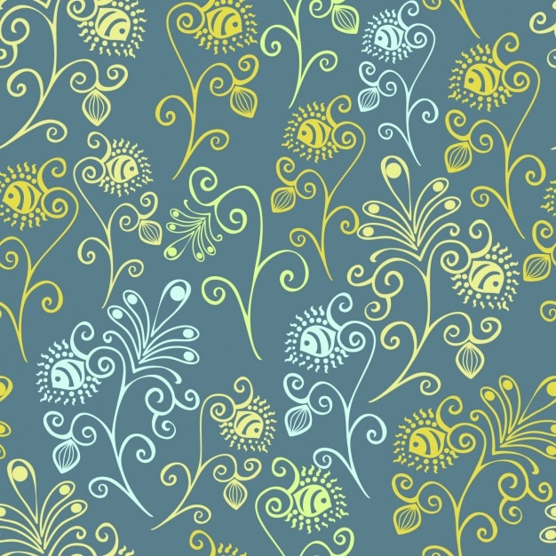 Free Vector flowers blue and yellow