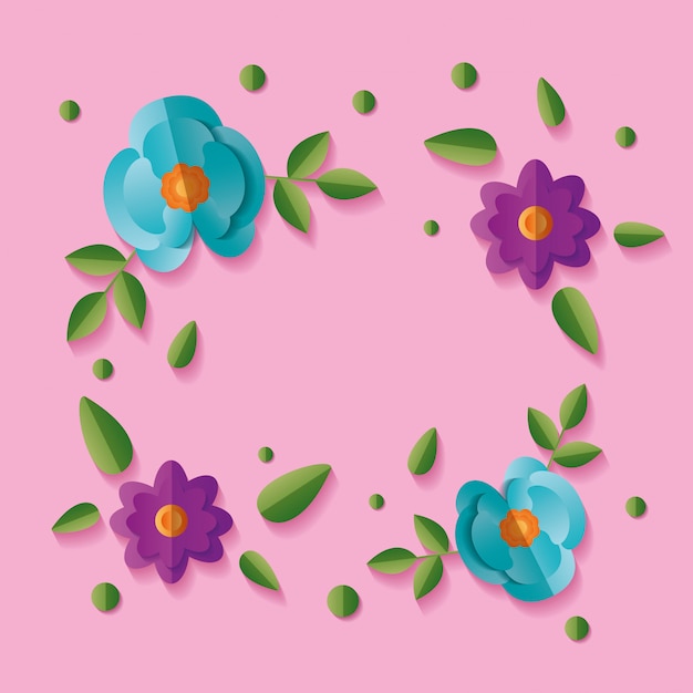 Flowers floral background frame