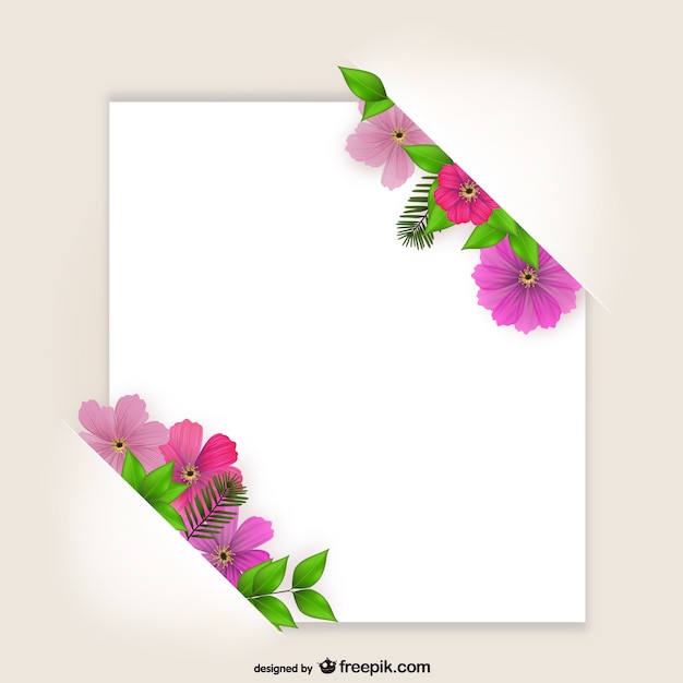 Flowers frame on paper