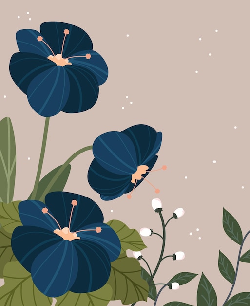 flowers nature design flat style