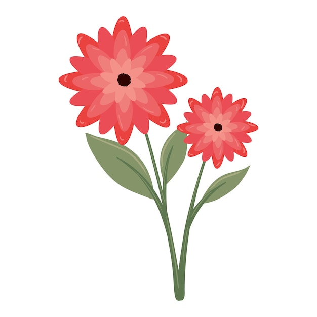 Free vector flowers nature and leaf icon isolated