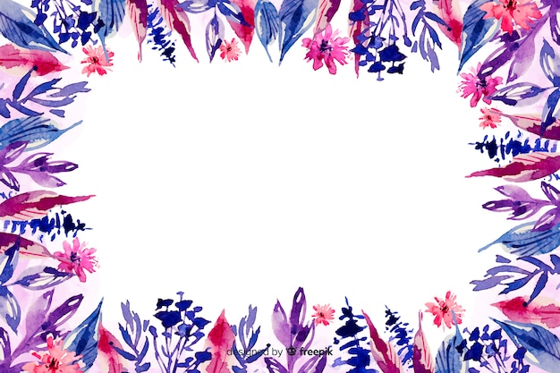 Free Vector flowers in violet shade watercolour floral background