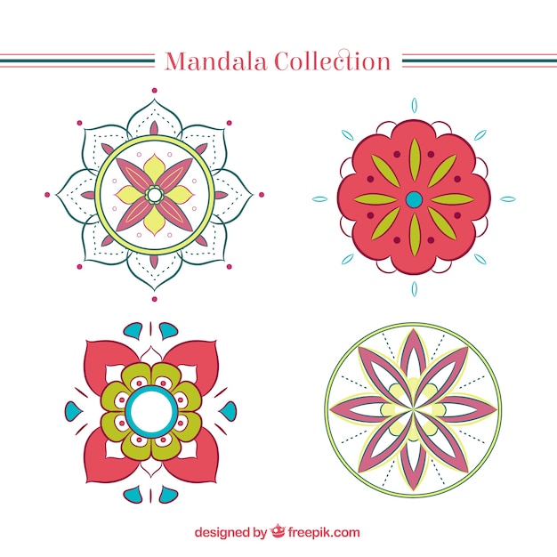 Free Vector flowery mandala collection