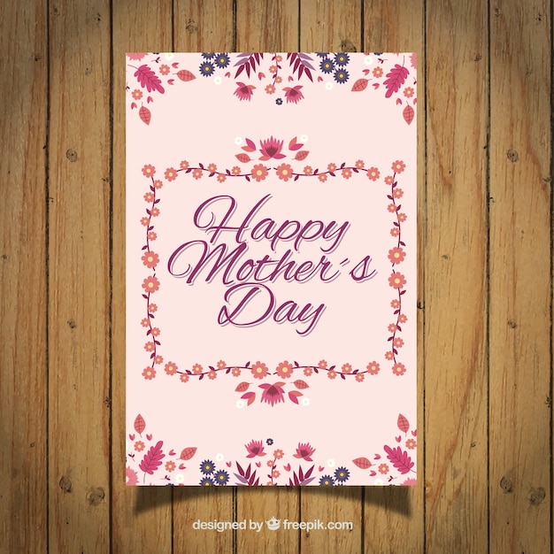 Free Vector flowery mother's day card