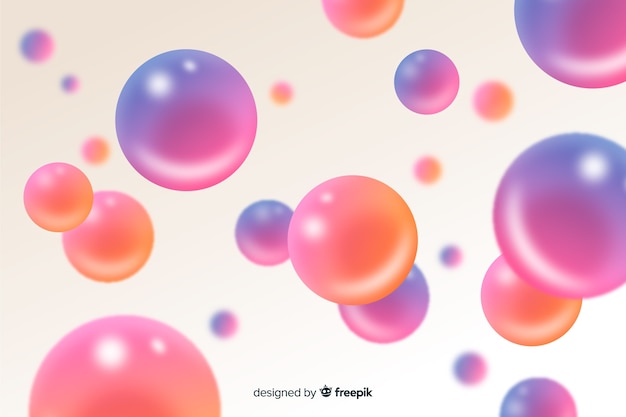 Flowing glossy spheres background