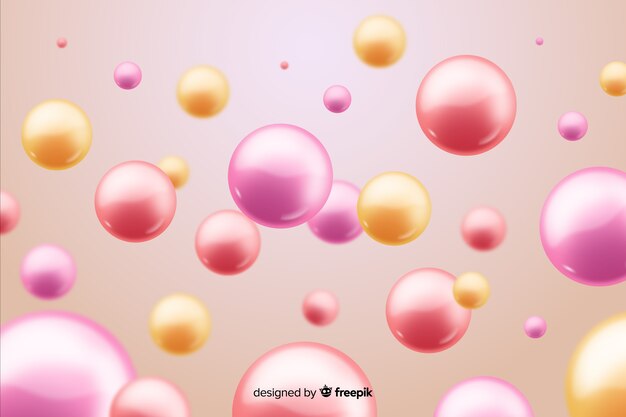 Flowing realistic glossy balls background