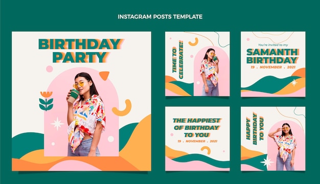 Flt design minimal birthday ig post