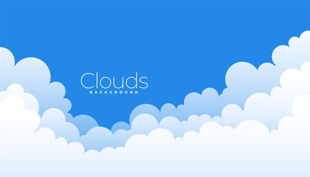 Fluffy clouds on blue background design