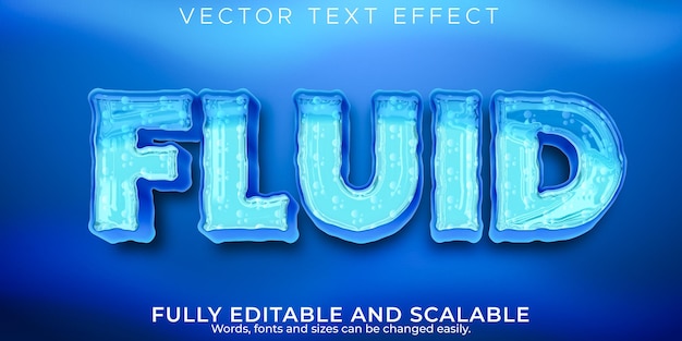 Fluid aqua text effect, editable water and ocean text style