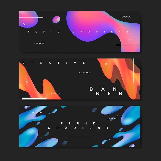 Free vector fluid gradient background templates