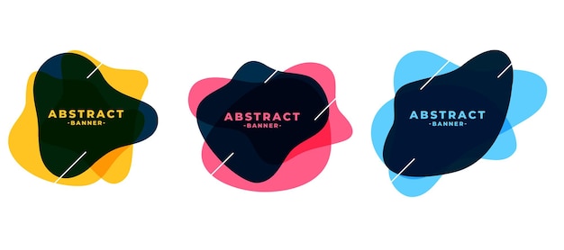 Fluid shape abstract frame banners set