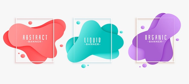 Fluid shape banners set of three