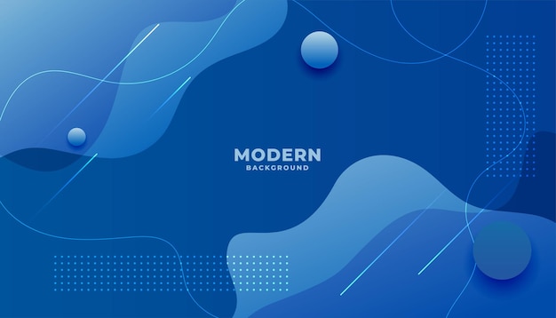 Free vector fluid shapes background in blue modern style