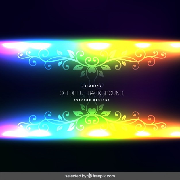 Free Vector fluorescent background with ornaments