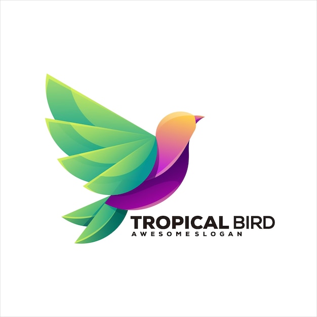 Free Vector fly bird colorful gradient style vector design