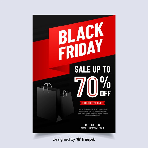 Flyer black friday in flat design