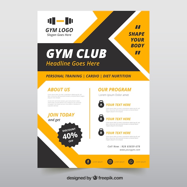 Flyer template with gym information